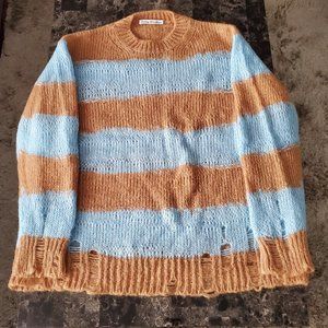 Tan & Blue Kalia Block Stripe Sweater